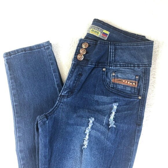 Ephi Jeans. Women's Butt Lifter Technology Size 9 Embroidery‎ Ripped jeans - Picture 1 of 15